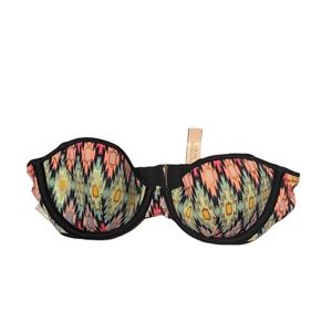Victoria's Secret Warm Ikat Foil Reversible Bandeau Swim Top 32A